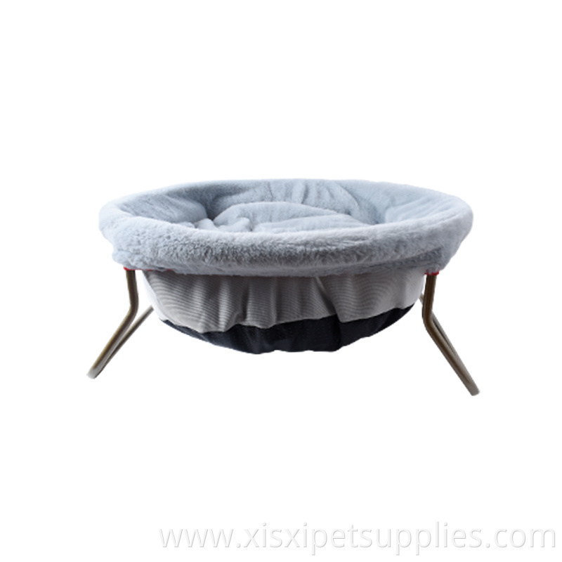 Portable Luxury Elevated Metal Framed Comfort plush Pet cat Bed wholesale